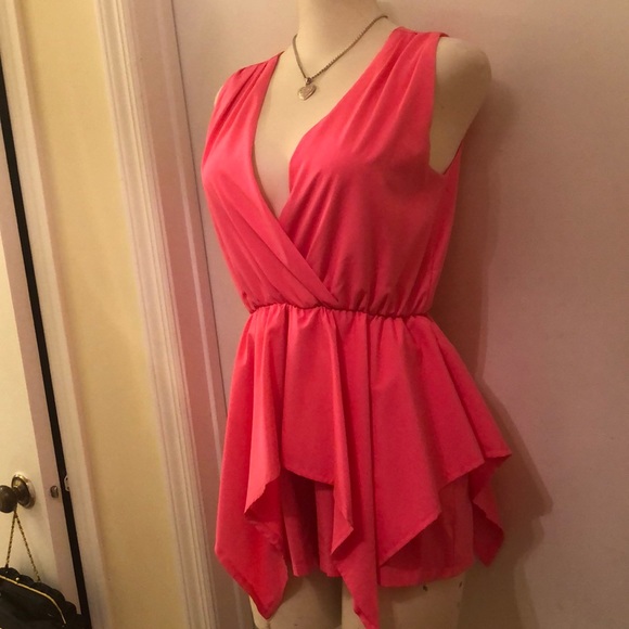 Pink romper, beautiful watermelon color. - Picture 2 of 8